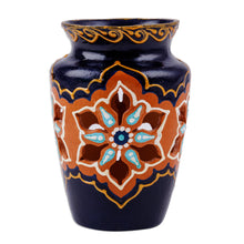 Load image into Gallery viewer, Hand-Painted Vase-Shaped Porcelain Tealight Candleholder - Traditional Lights | NOVICA