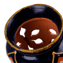 Load image into Gallery viewer, Hand-Painted Vase-Shaped Porcelain Tealight Candleholder - Traditional Lights | NOVICA