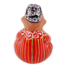 Load image into Gallery viewer, Hand-Painted Faience Red Porcelain Figurine from Uzbekistan - Red Afandi | NOVICA