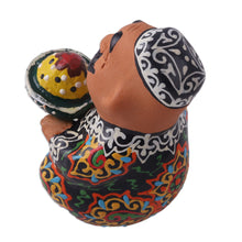 Load image into Gallery viewer, Hand-Painted Faience Black and White Porcelain Figurine - Elegant Afandi | NOVICA
