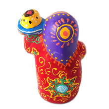 Load image into Gallery viewer, Woman in Red with Bread Handmade Uzbek Porcelain Figurine - Uzbek Hearth | NOVICA