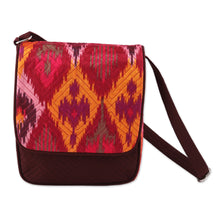 Load image into Gallery viewer, Quilted Shoulder Bag with Ikat Patterns and Adjustable Strap - Ikat Summer Beauty | NOVICA
