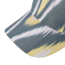 Load image into Gallery viewer, Handmade Ikat Patterned Grey and Yellow Cotton Baseball Cap - Intrepid Yellow | NOVICA