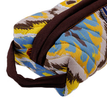 Load image into Gallery viewer, Handcrafted Colorful Ikat Cotton Cosmetic Bag with Handle - Colorful Vibes | NOVICA