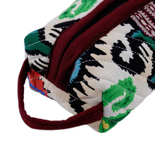 Load image into Gallery viewer, Handmade Ikat Cotton Cosmetic Bag with Handle & Brass Zipper - Vibrant Colors | NOVICA