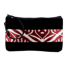 Load image into Gallery viewer, Black Wristlet with Ikat Accent Handcrafted in Uzbekistan - Glam Style | NOVICA
