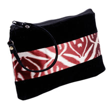 Load image into Gallery viewer, Black Wristlet with Ikat Accent Handcrafted in Uzbekistan - Glam Style | NOVICA
