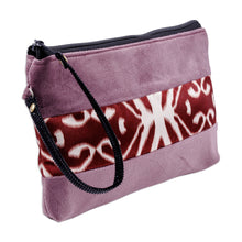 Load image into Gallery viewer, Purple Wristlet with Ikat Accent Handcrafted in Uzbekistan - Glam Radiance | NOVICA