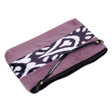 Load image into Gallery viewer, Handcrafted Wristlet with Ikat Accent in Purple Shades - Glam Fashion | NOVICA

