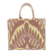 Load image into Gallery viewer, Handcrafted Ikat Cotton Tote Bag in Brown and Yellow - Splendorous Flair | NOVICA