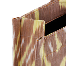 Load image into Gallery viewer, Handcrafted Ikat Cotton Tote Bag in Brown and Yellow - Splendorous Flair | NOVICA