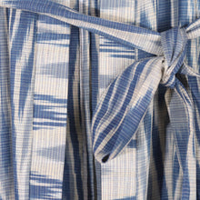 Load image into Gallery viewer, Handwoven 100% Cotton Robe with Blue and White Ikat Patterns - Samarkand Splendor | NOVICA