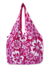 Load image into Gallery viewer, Cotton hobo shoulder bag - Pink Wilderness | NOVICA