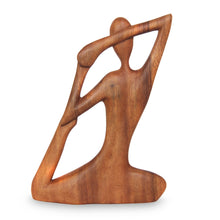 Load image into Gallery viewer, Wood Sculpture from Indonesia - Yoga Stretch | NOVICA
