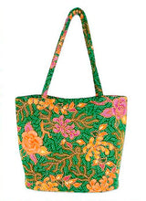 Load image into Gallery viewer, Indonesian Batik and Bead Cotton Tote Bag - Princess Art | NOVICA
