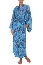 Load image into Gallery viewer, Batik Patterned Robe 'Sapphire Dreams'