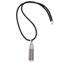 Load image into Gallery viewer, Handmade Leather and Sterling Silver Necklace - Luminous Tower | NOVICA