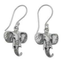Load image into Gallery viewer, Sterling silver dangle earrings - Balinese Elephants | NOVICA