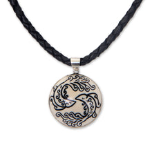 Load image into Gallery viewer, Balinese Hand Crafted Pisces Zodiac Leather Pendant Necklace - Pisces | NOVICA