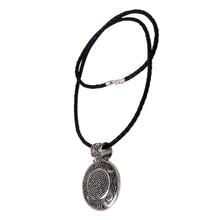 Load image into Gallery viewer, Artisan Crafted Necklace Sterling Silver on Leather - Circular Visions | NOVICA