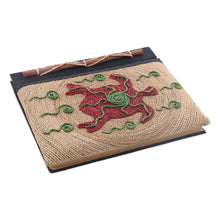 Load image into Gallery viewer, Red Turtle Motif Handmade Natural Fiber Blank Journal - Red Turtle | NOVICA