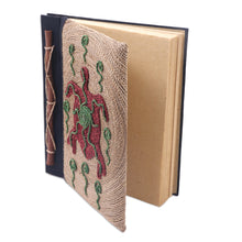 Load image into Gallery viewer, Red Turtle Motif Handmade Natural Fiber Blank Journal - Red Turtle | NOVICA