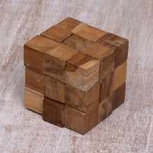 Load image into Gallery viewer, Artisan Crafted Natural Teak Wood Puzzle from Java - Snake Cube | NOVICA