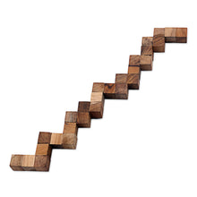 Load image into Gallery viewer, Artisan Crafted Natural Teak Wood Puzzle from Java - Snake Cube | NOVICA