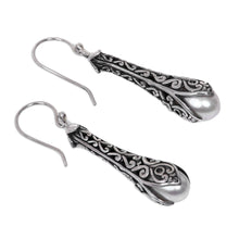Load image into Gallery viewer, Sterling Silver Tendrils and Cultured Pearl Earrings - Clove Island | NOVICA