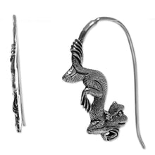 Load image into Gallery viewer, Sterling Silver Monkey Drop Earrings from Indonesia - Reposing Monkey | NOVICA
