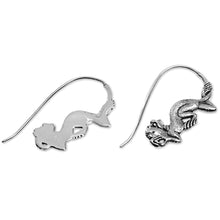 Load image into Gallery viewer, Sterling Silver Monkey Drop Earrings from Indonesia - Reposing Monkey | NOVICA