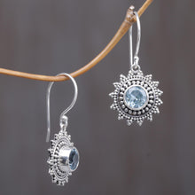 Load image into Gallery viewer, Hand Crafted Blue Topaz Sterling Silver Dangle Earrings - Blue Sunshine | NOVICA