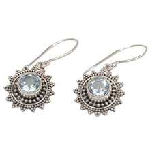 Load image into Gallery viewer, Hand Crafted Blue Topaz Sterling Silver Dangle Earrings - Blue Sunshine | NOVICA