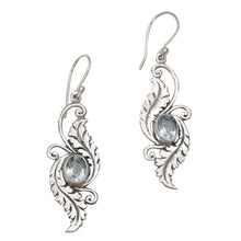 Load image into Gallery viewer, Blue Topaz Sterling Silver Dangle Earrings from Indonesia - Morning Garden | NOVICA