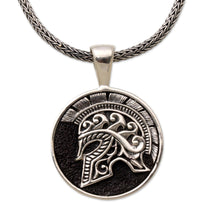 Load image into Gallery viewer, Sterling Silver Helmet Pendant Necklace from Indonesia - Hayam Wuruk Helmet | NOVICA
