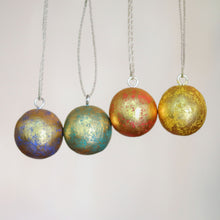 Load image into Gallery viewer, Four Round Gold Tone Albesia Wood Ornaments from Bali - Golden Baubles | NOVICA