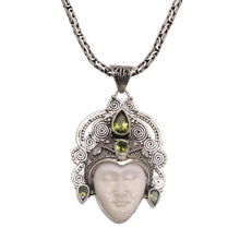 Load image into Gallery viewer, Peridot and Sterling Silver Pendant Necklace from Bali - Bedugul Prince | NOVICA