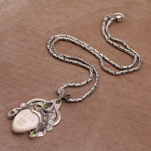 Load image into Gallery viewer, Peridot and Sterling Silver Pendant Necklace from Bali - Bedugul Prince | NOVICA