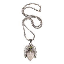 Load image into Gallery viewer, Peridot and Sterling Silver Pendant Necklace from Bali - Bedugul Prince | NOVICA