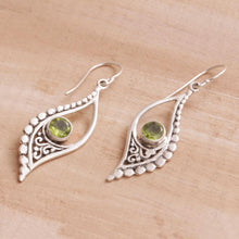 Load image into Gallery viewer, Peridot and Sterling Silver Dangle Earrings from Indonesia - Jungle Dew | NOVICA