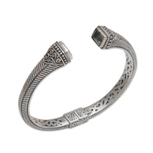 Load image into Gallery viewer, Blue Topaz and Sterling Silver Cuff Bracelet from Bali - Celuk Royalty | NOVICA
