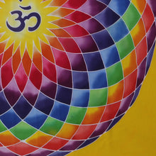 Load image into Gallery viewer, Om-Themed Batik Rayon Wall Hanging in Yellow from Bali - Om Dream in Yellow | NOVICA