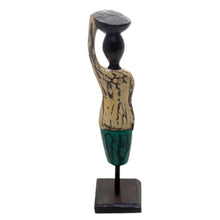 Load image into Gallery viewer, Hand Carved Albesia Wood Abstract Woman Statuette from Bali - Bali Endeavor | NOVICA