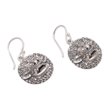 Load image into Gallery viewer, Sterling Silver Barong Guardian Spirit Dangle Earrings - Balinese Guardian | NOVICA