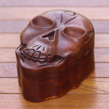 Load image into Gallery viewer, Suar Wood Skull Puzzle Box Crafted in Bali - Skull Keeper | NOVICA
