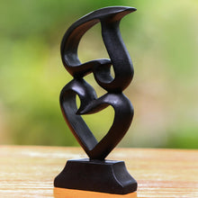 Load image into Gallery viewer, Heart Motif Suar Wood Sculpture from Bali - Stacking Hearts | NOVICA