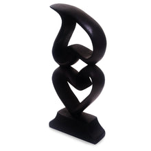 Load image into Gallery viewer, Heart Motif Suar Wood Sculpture from Bali - Stacking Hearts | NOVICA