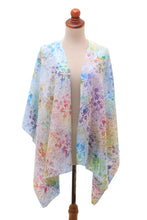 Load image into Gallery viewer, Hibiscus Flower Batik Rayon Shawl from Bali - Rainbow Hibiscus | NOVICA