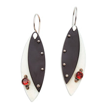 Load image into Gallery viewer, Modern Garnet Dangle Earrings from Thailand - Light's Edge | NOVICA