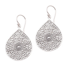 Load image into Gallery viewer, Drop-Shaped Sterling Silver Dangle Earrings from Bali - Glorious Teardrops | NOVICA